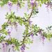 Artificial Wisteria Fake Decorative Twining Hanging Plastic Vine String Flower Plant Air Conditioner Pipe Cover_maomaolike.com