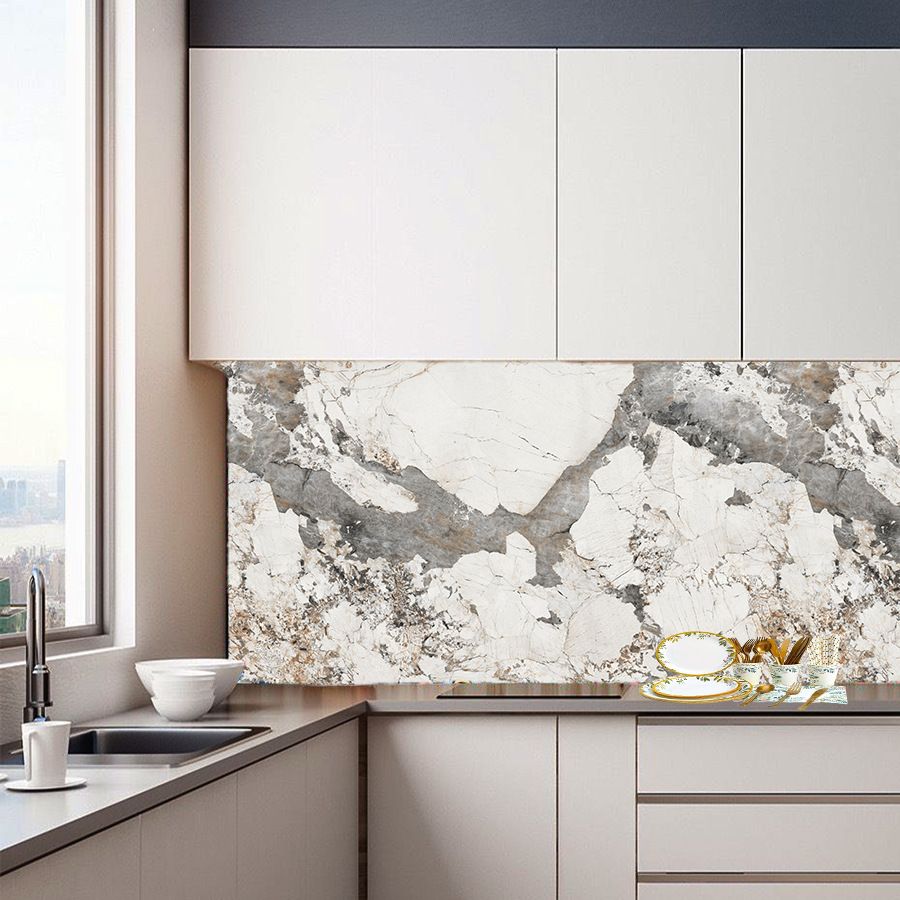 3D Marble Self-Adhesive PET Oil-Proof Sticker Home Decoration Building Materials Background Wall Wallpaper_maomaolike.com