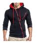 Men's Clothing Autumn and Winter New Classic Oblique Zipper Hooded Men's Casual Slim Sweater Jacket W01_maomaolike.com