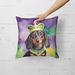 Dachshund King Of Mardi Gras Throw Pillow Machine Washable, Indoor Outdoor Decorative Pillow For Couch, Bed Or Patio, 18Hx18W_maomaolike.com