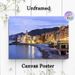 Coastal Town Painting Poster, Serene Warm-lit Mediterranean Seaside Town Scene Poster, Tranquil Waterfront View Brings Cozy Ambiance, Ideal For Living_maomaolike.com
