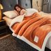 Double-Sided Thickened Three-Layer Quilted Winter Warm Coral Fleece Flannel Bed Sheet Sofa Nap Blanket_maomaolike.com