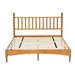 Queen Wood Bed Frame With Headboard, Solid Rubber Wood With Wood Central Supports, 1000 Lb Capacity, Easy Assembly, No Box Spring Needed, Rustic Oak_maomaolike.com