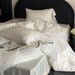 Quilt Luxurious Sophisticated Jacquard 60S Tencel Four-piece Set, Summer Cool Ice Silk White Bed Sheet And Duvet Cover_maomaolike.com
