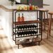 16 Bottle Wine Rack With 5-Tier Wine Shelf And Glass Holders For Kitchen Bar_maomaolike.com