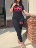 Women's Clothing standard code fat woman spring and summer women's printing personality leisure two piece suit_maomaolike.com