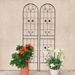 2 Pack Metal Garden Trellis 86.7" X 19.7" Rustproof Trellis For Climbing Plants Outdoor Flower Support Black_maomaolike.com
