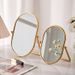 Foldable Cosmetic Mirror, Desktop Vanity Mirror For The Bedroom,oval-shaped Mirror In An Instagram‑style,portable And New‑design Model For Dorm Rooms._maomaolike.com