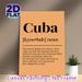 Cuba Definition Painting Poster, Warm-toned Typographic Poster, Showcases Rich Cuban Cultural Charm, Ideal For Living Room, Study And Home Wall Decor_maomaolike.com