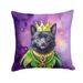 Schipperke King Of Mardi Gras Throw Pillow Machine Washable, Indoor Outdoor Decorative Pillow For Couch, Bed Or Patio, 14Hx14W_maomaolike.com
