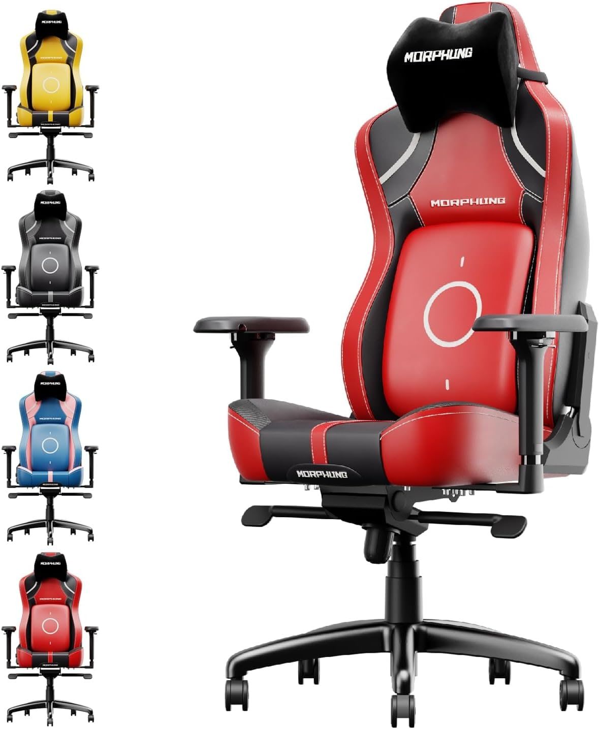 Ergonomic Gaming Chair – Premium Adjustable PC Racing Chair With Lumbar Support & Massage, Heavy-Duty Design For Long Gaming Sessions (Red)_maomaolike.com