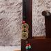 Qian Dao Jia Three Emperors Copper Coin Green Bead Braided Rope Portable Bag Pendant Car Keychain Accessories_maomaolike.com