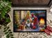 Australian Shepherd And Santa Claus Doormat Front Door Mat Indoor Outdoor Rugs For Entryway, Non Slip Washable Low Pile, 24H X 36W_maomaolike.com