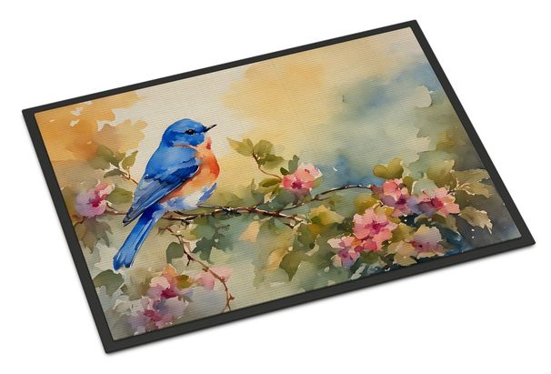 Bluebird Doormat Front Door Mat Indoor Outdoor Rugs For Entryway, Non Slip Washable Low Pile, 24H X 36W_maomaolike.com