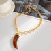 Salircon New Trendy Of Cow Horns Acrylic Pendant Metal Necklace For Women Female DIY Chain Link Jewelry Birthday Party_maomaolike.com