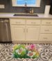 Utah Sego Lilies In Watercolor Memory Foam Kitchen Mat Machine Washable Anti-Fatigue Mat Cushion Comfort Bath Mat Or Kitchen Rug_maomaolike.com