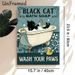 Black Cat Bath Themed Painting Poster, Vintage Whimsical Black Cat In Bathtub With Bubbles Poster, Playful Decorative Accent For Bathroom_maomaolike.com