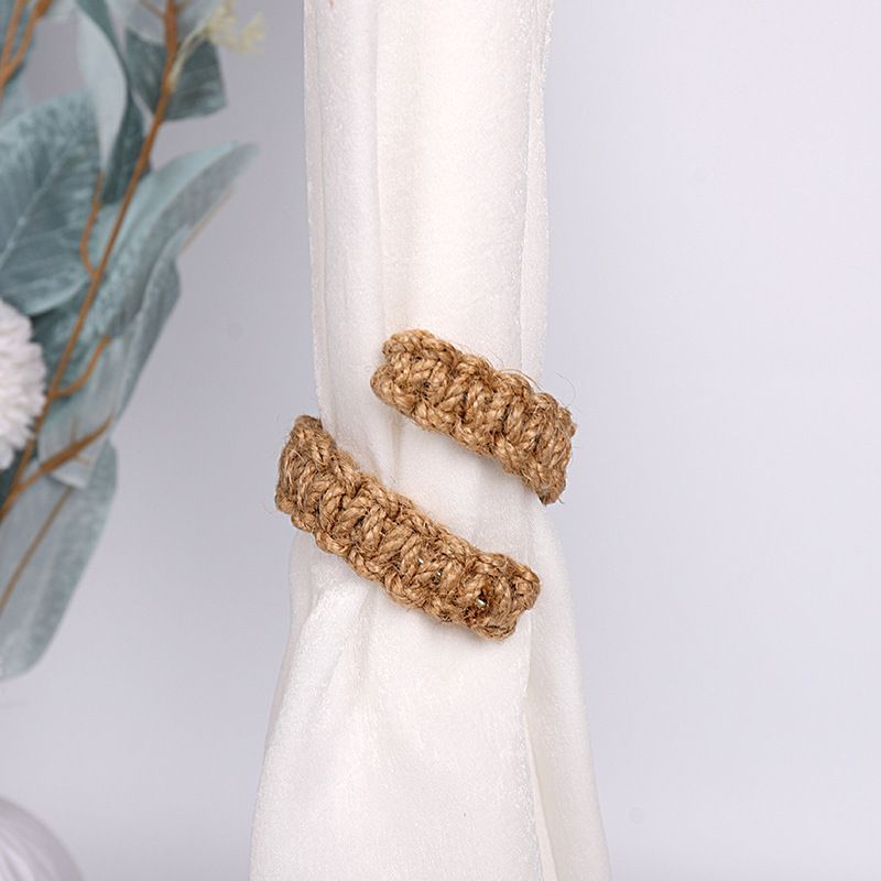 Nordic Style Cross-Border Wholesale Hand-Woven Cotton Linen Rope Tiebacks Twisted Curtain Clips Manufacturer_maomaolike.com