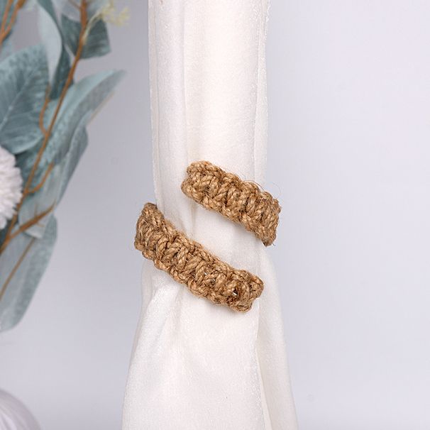 Nordic Style Cross-Border Wholesale Hand-Woven Cotton Linen Rope Tiebacks Twisted Curtain Clips Manufacturer_maomaolike.com