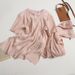 Women's Clothing new style temperament round neck T shirt top high waist split wide leg pants two piece suit_maomaolike.com
