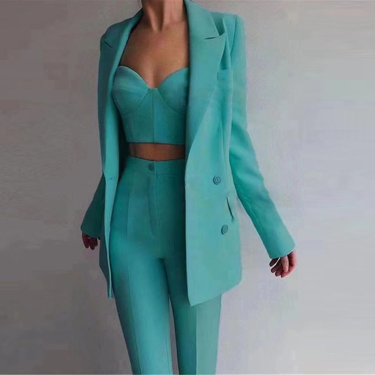 Women's clothing new high quality casual temperament commuting fashion professional women's suit plus bra pants suit_maomaolike.com