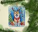 Akita Christmas Reindeer Porcelain Ornament Christmas Tree Hanging Decorations For Home Christmas Holiday, Rectangle, Gift, Multicolor_maomaolike.com