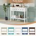 Rustic Console Table With Open Shelf,Rubber Wood Legs,Ideal For Entryways,Living Rooms,and Hallways_maomaolike.com