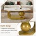 Modern Oval Coffee Table For Living Room, Marble Pattern Sintered Stone Coffee Tabletop With Gold Stainless Steel Base In 47.2"_maomaolike.com