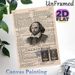 Shakespeare Themed Painting Poster, Vintage Typographic Collage Poster, Literary-inspired Decor With Shakespeare Portrait, King Henry V Text & Vintage_maomaolike.com