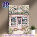 Floral Bookshop Painting Poster, Delicate Watercolor Pastel Pink Bookstore With Lush Blooming Flowers Poster, Warm Cozy Decor Ideal For Living Room_maomaolike.com