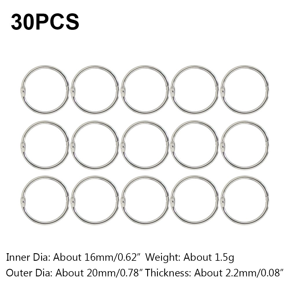 15/30pcs 20-88mm Loose Leaf Book Binder Hinge Snap O Ring Locking Keychain Metal Craft Parts 20 25 30 38 45 50 55 70 88mm_maomaolike.com