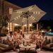 9ft Solar Patio Umbrella With LED Lights, Outdoor Market Table Umbrella With Push Button Tilt,6 Ribs Waterproof Umbrella For Garden Backyard Pool_maomaolike.com