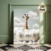 Giraffe In Bathtub Painting Poster, Whimsical Playful Giraffe With Foam Bath Scene Poster, Lighthearted Decorative Accent For Bathroom, Living Room_maomaolike.com