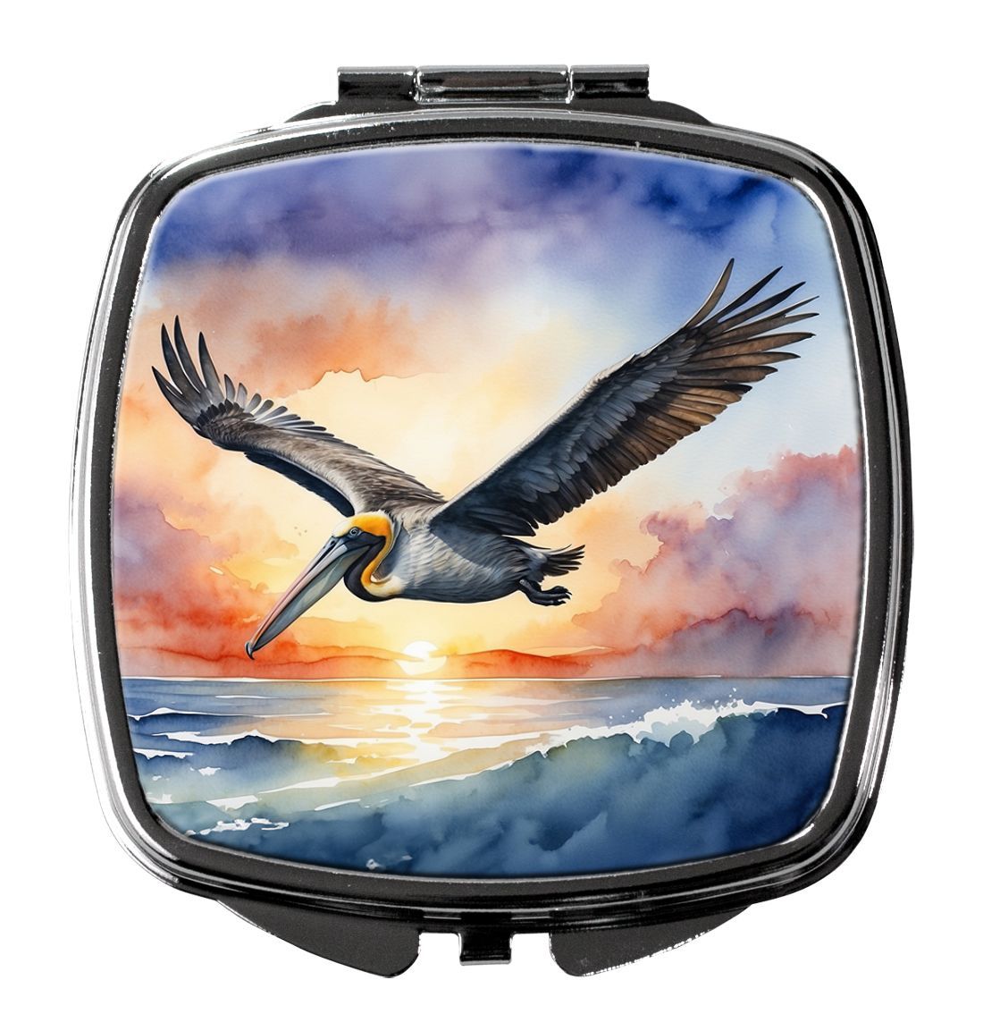 Pelican Fyling At Sunrise Compact Mirror Decorative Travel Makeup Mirror For Women Girls Gifts Pocket Makeup Mirror Folding Handheld_maomaolike.com