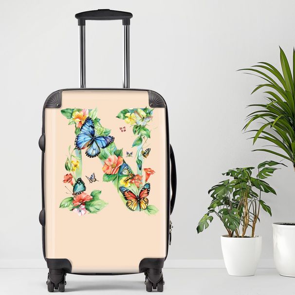 Letter N Luggage, 20/24/28 Inch Luggage, Carry-On, Custom Luggage, Luggage Set, Suitcase, Travel, Vacation, Cabin Suitcase, Custom Suitcase, Personalized Luggage_maomaolike.com