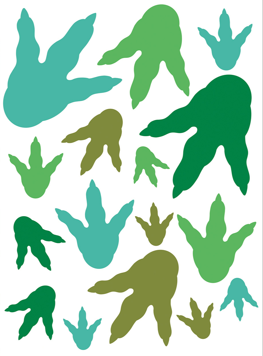 Foreign Trade Dinosaur Floor Footprint Sticker Decoration Set DIY Graffiti PVC Wall Stickers Animal Decals_maomaolike.com