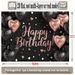 Happy Birthday Party Banner - 2D Flat Polyester Backdrop With Black Pink Balloons, Wall Hanging Photo Props, Party Decor_maomaolike.com