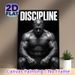 Discipline Motivational Fitness Painting Poster, Monochrome Realistic Muscular Figure Poster, Inspiring Design To Boost Workout Motivation, Ideal For_maomaolike.com