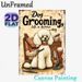 Dog Grooming Painting Poster, Vintage Retro Cute Poodle With Grooming Tools Poster, Charming Decorative Piece Ideal For Pet Grooming Salons, Home_maomaolike.com