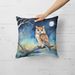 Owl Perched In Coastal Tree Throw Pillow Machine Washable, Indoor Outdoor Decorative Pillow For Couch, Bed Or Patio, 18Hx18W_maomaolike.com