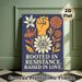 Resistance & Love Themed Painting Poster, Warm-toned Vintage Floral & Raised Fist Graphic Poster, Inspirational Quote Print For Home, Office Wall_maomaolike.com