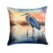 Blue Heron Setting Sun Throw Pillow Machine Washable, Indoor Outdoor Decorative Pillow For Couch, Bed Or Patio, 18Hx18W_maomaolike.com