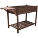 8 Pockets Horticulture Raised Garden Bed Elevated Wood Planter Box Stand With Foldable Side Table And Storage Shelf For Herb/Vegetables/Flowers, Dark Brown Color_maomaolike.com