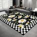 Living Room Rug Large Size Gorgeous Gold Frame Design Bedroom Rug Plush Thickened Machine Washable Thickened Underlay Interior Decorative Rug_maomaolike.com