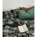 Wholesale INS Style British Retro Green Plaid Nordic Simple Pure Yarn-Dyed Washed Four-Piece All Cotton 4-Piece Set_maomaolike.com