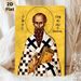 Saint Gregory Orthodox Icon Painting Poster, Traditional Byzantine-style Gilded Religious Figure With Sacred Book Poster, Serene Devotional Artwork_maomaolike.com