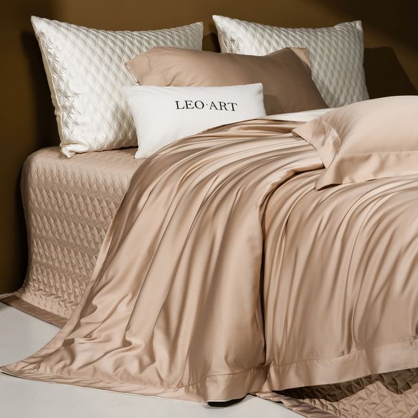Minimalist Autumn And Winter Light Luxury High-End Tencel Cotton Brushed Bedspread Four-Piece Set Simple Style Solid_maomaolike.com