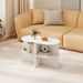 Half Round End Table With Open Shelves For Small Space Open Shelves Provide Foot Pads For Living Room, Bedroom And Office_maomaolike.com