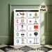 Spanish-English Vowel Learning Painting Poster, Vibrant Cartoon Bilingual Vocabulary Poster, Aids Spanish & English Vowel Study, Suitable For Language_maomaolike.com