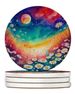 Colorful Daisies Large Sandstone Coasters Pack Of 4 Absorbent Round Coasters Decor Gifts For Men Or Women, 4 In, Multicolor_maomaolike.com